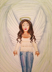 "Heaven has gained another angel today," by Meredith Vaughn, guest artist